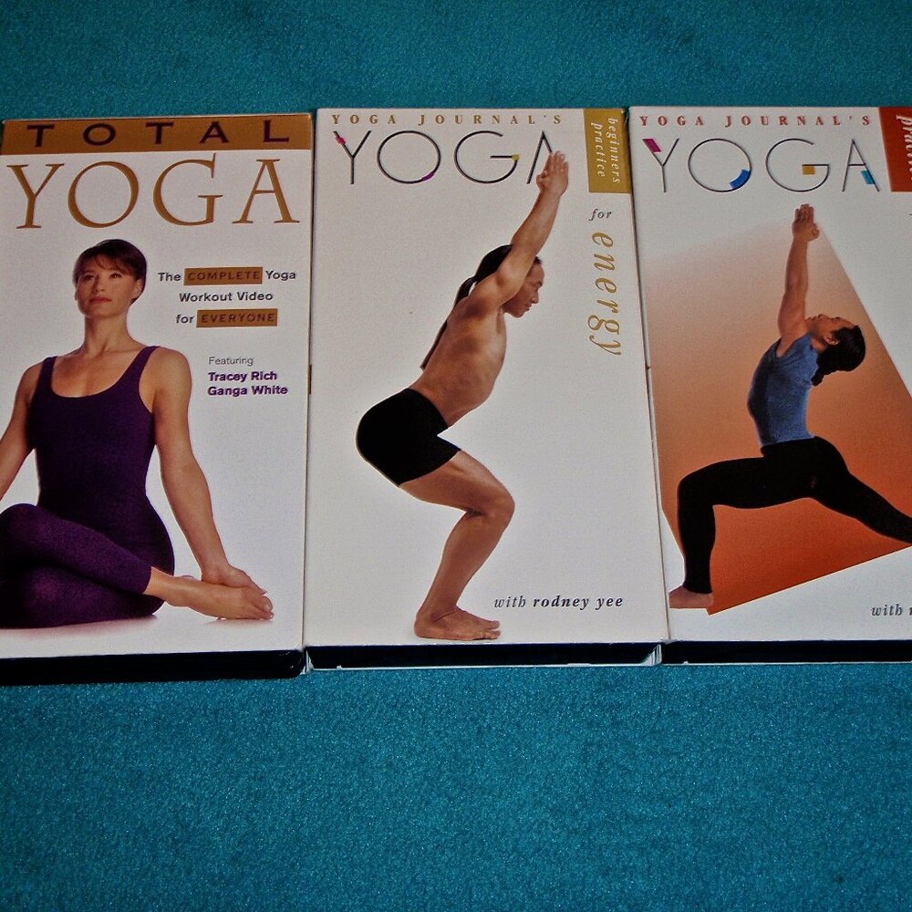 LOT OF 3 YOGA VHS TAPES TOTAL YOGA TRACEY RICH 2 RODNEY YEE: ENERGY & STRENGTH